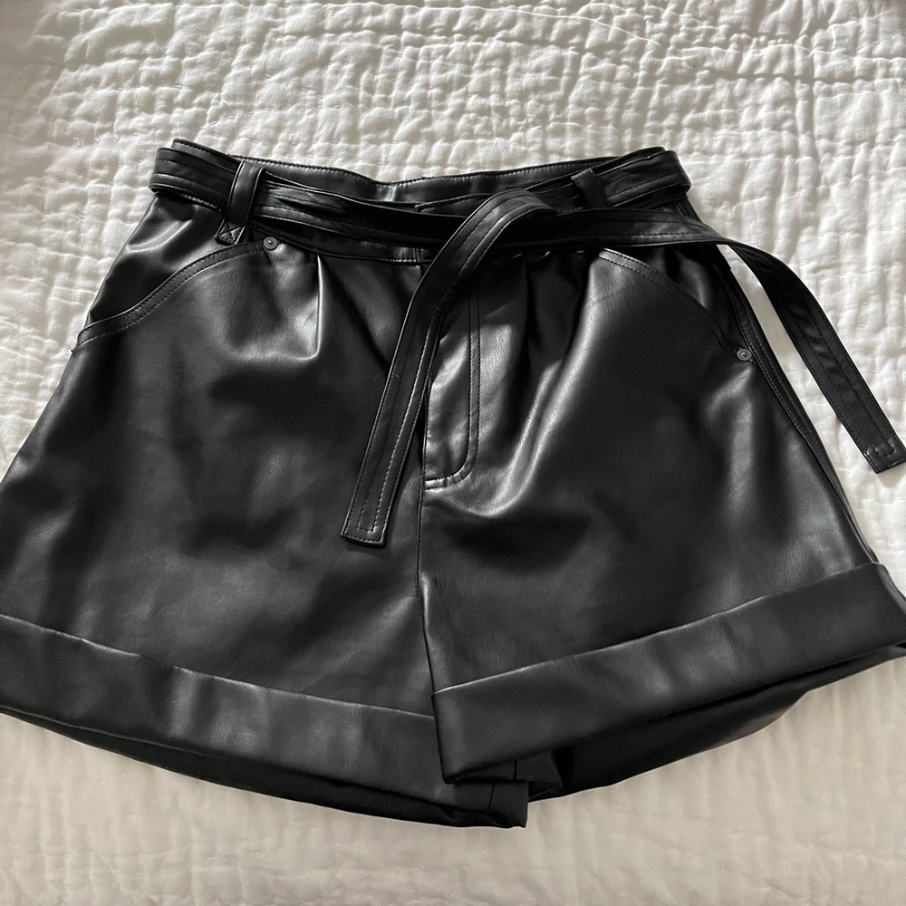 Leather shorts